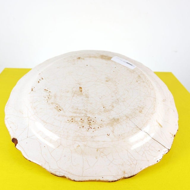 Hand-Painted Glazed Terracotta Plate, Italy For Sale - Image 10 of 12