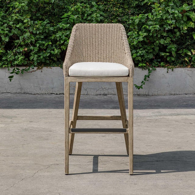 Paloma Outdoor Wicker Bar Stool For Sale - Image 6 of 12
