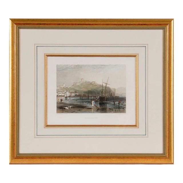 A View of Scarborough, England: A Framed 19th C. Engraving After J. M. W. Turner, 1859 For Sale