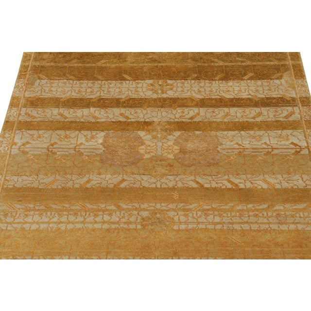 Rug & Kilim Rug & Kilim’s Samarkand-Inspired Rug, Muted Geometric-Floral Patterns in Gold For Sale - Image 4 of 8