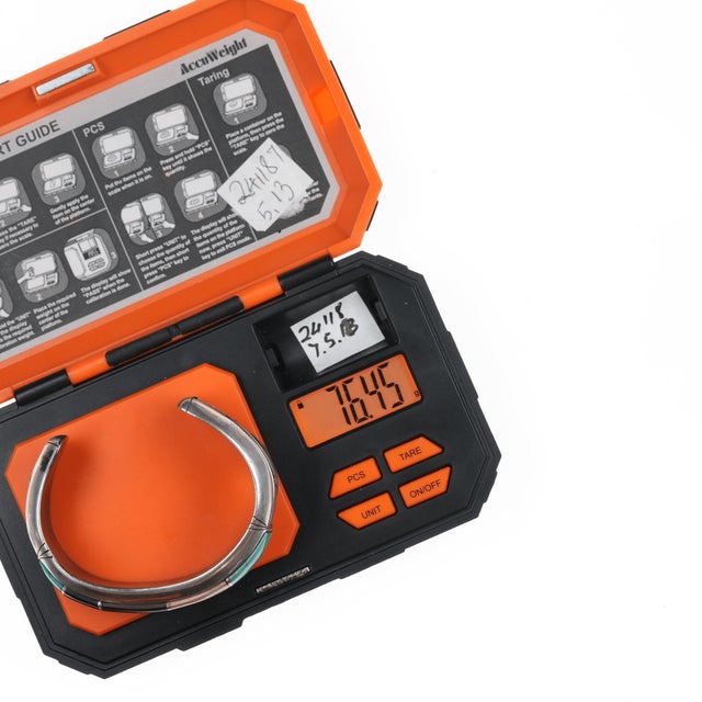 6 1/8" Jps Native American Channel Inlay Sterling Cuff Bracelet For Sale - Image 11 of 11