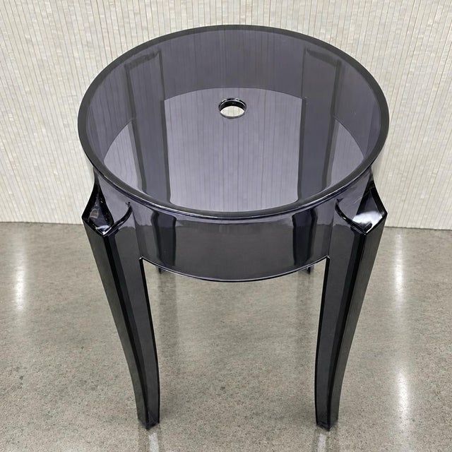 2000 - 2009 Kartell Charles Ghost Stool Smoke Grey 18 In For Sale - Image 5 of 14