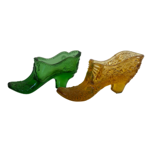 Pair of Vintage Fenton Art Glass Shoe Pair