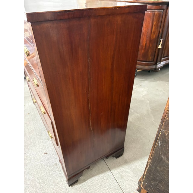 Wood English Mahogany Two Over Three Chest of Drawers, 19th Century For Sale - Image 7 of 12