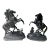 Pair of Vintage Figural Statue of Man & Rearing Horse For Sale