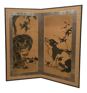 Late 20th Century - 2 Panel Screen, Japan Meiji Period