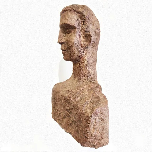 Ceramic Toni Boni, Virile Bust, 1957, Terracotta Sculpture For Sale - Image 7 of 9