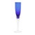 Hollywood Regency 1980s Hand-Blown Crystal Champagne Flutes in Cobalt Blue With Spiral Twisted Clear Stems, Set of 6 For Sale - Image 3 of 6