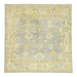 Vintage Modern Style Turkish Oushak Rug, 07'10 X 08'00 For Sale