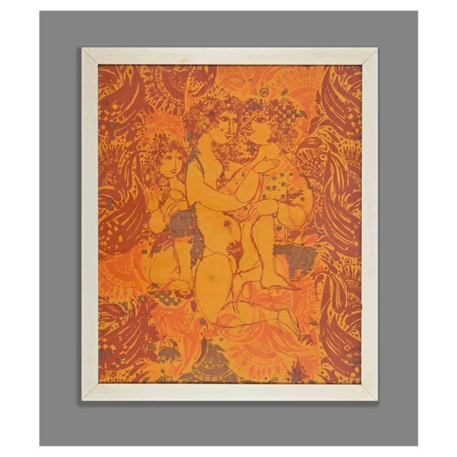 Unknown, Lovers, Mixed Media, 1970s For Sale