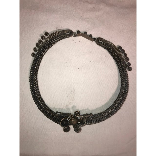 Chinese Silver Ceremonial Artifact With Scrollwork For Sale - Image 4 of 4