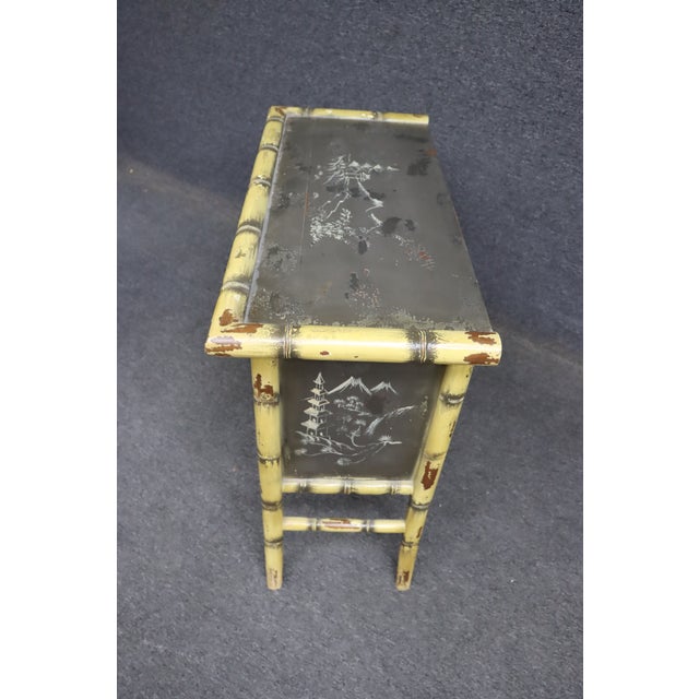 Mid-Century Chinoiserie Faux Bamboo Two-Drawer Console Chest For Sale - Image 9 of 12