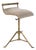 1920s French Brass Adjustable Stool With Upholstered Seat and Tripod Base For Sale