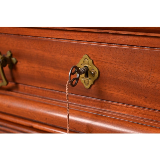 Wood Herter Brothers Style Antique Eastlake Victorian Carved Walnut Triple Bookcase Cabinet, Circa 1880s For Sale - Image 7 of 12
