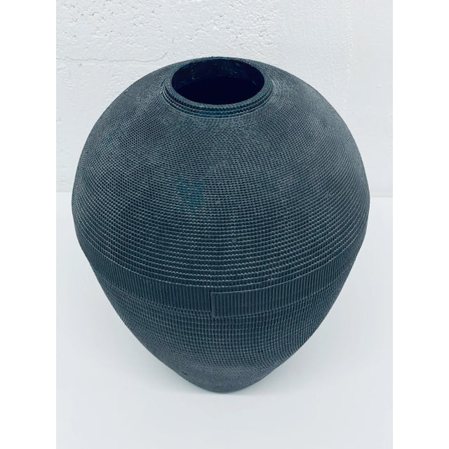 Postmodern Black Corrugated Cardboard Vase by Flute, Chicago For Sale - Image 9 of 13