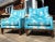 Wingback Chairs by Lee Jofa, Upholstered in Thibaut's South Seas, A Pair Custom-upholstered in Thibaut’s audaciously...