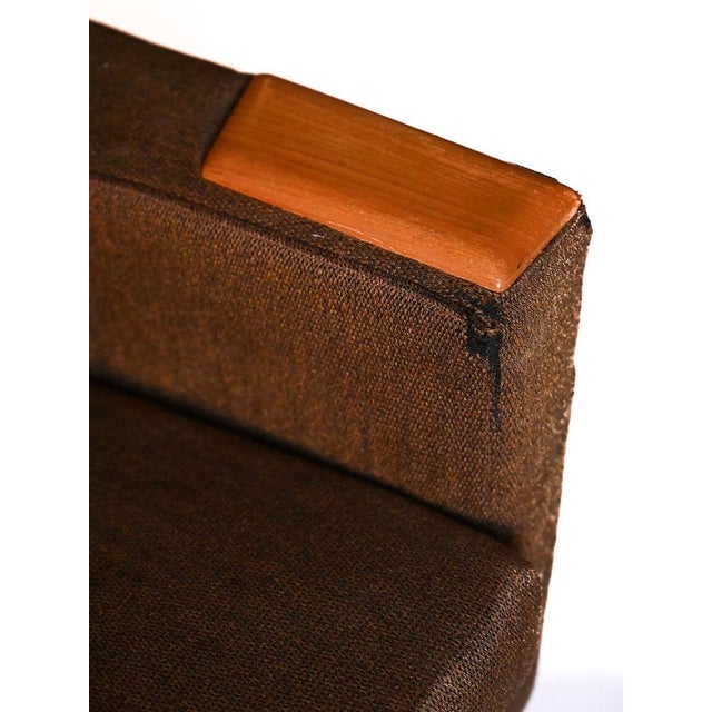 Brown Vintage Scandinavian Armchair with Original Fabric, 1960s For Sale - Image 8 of 13