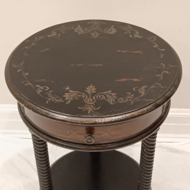Vintage Hitchcock Ebonized Round Hooker Side/End Table. 20" Round 26.5 High *Reasonable offers are highly considered. If...