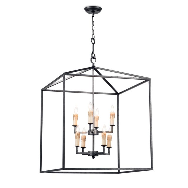 Metal Southern Living Cape Lantern in Blackened Iron For Sale - Image 7 of 7