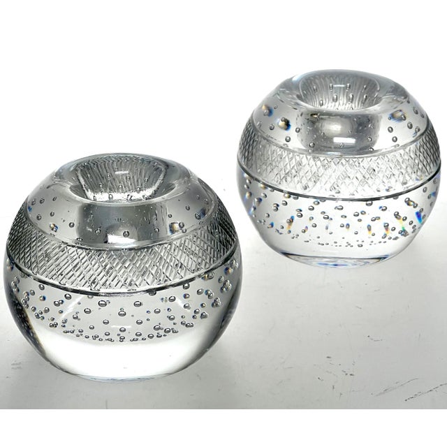 Transparent Mid 20th Century English Bullicante Bubble Glass Matchstrikers- A Pair For Sale - Image 8 of 8