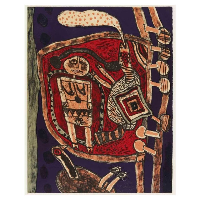 Guillaume Corneille, Piège, Original Lithograph, 1975 For Sale