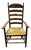 19th Century Handcrafted and Carved Ladder Back Chair, 1840s For Sale