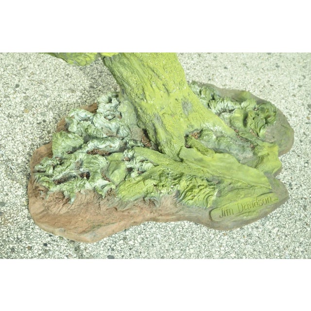 Late 20th Century Jim Davidson Large Bronze Verdigris Mailbox Garden Statue Boy and Girl on Tree For Sale - Image 9 of 12