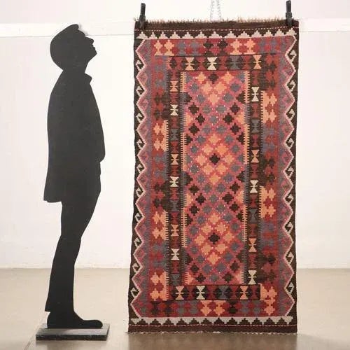 Kilim rug in wool, fine knot and handmade. This piece is attributed to the mentioned designer/maker. It has no attribution...