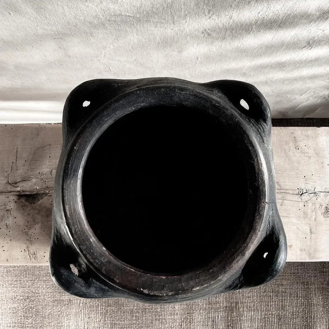 Large Antique Folk Black Ceramic Pot, Balkans For Sale - Image 9 of 10