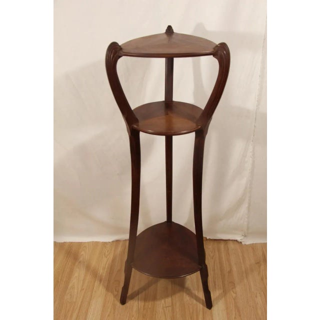 Brown Art Nouveau Mahogany Harness Side Table attributed to Majorelle, 1890s For Sale - Image 8 of 8