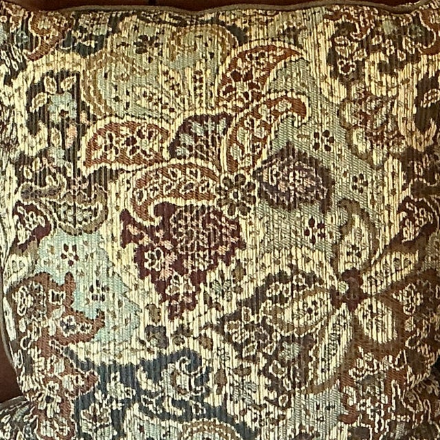 1980s Vintage Traditional Boho Chic Tapestry Style Paisley Pillows - A Pair For Sale - Image 9 of 12