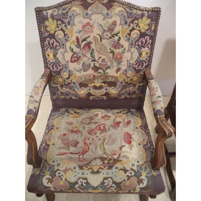Antique French Needlepoint Chairs A Pair Chairish