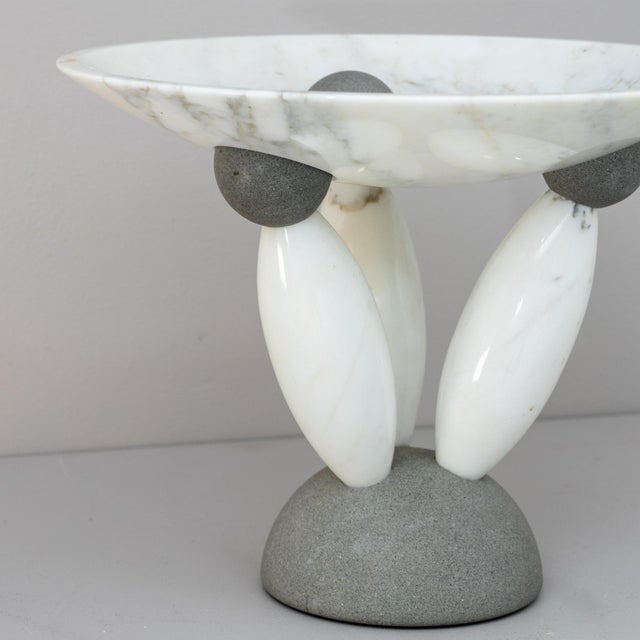 White Matteo Thun Modernist Marble Centerpiece , Italy 1980's For Sale - Image 8 of 8