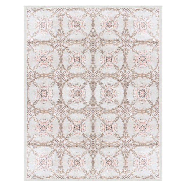 Modern Tibetan Silk Rug – “Cinnamon Lattice” Design by Doris Leslie Blau For Sale