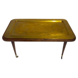 Mid-Century Brass Tray Table For Sale