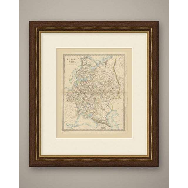This is an original antique map of european russia, a steel engraving colored by hand, titled "russia in europe general...