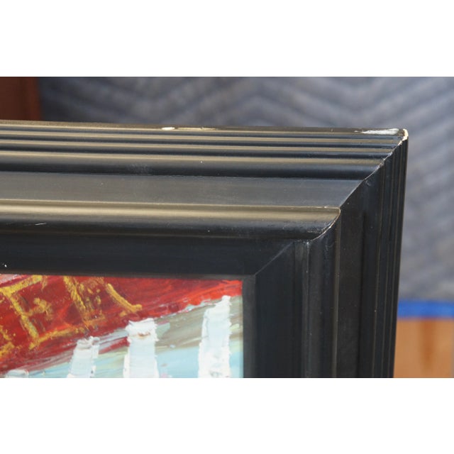 Late 20th Century Impressionist Paris Cityscape Street Scene Oil Painting by Douglas Framed 42" For Sale - Image 4 of 12