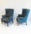 Mid-Century Modern Mid Century Tufted Leather Wingback Chairs, Pair For Sale - Image 3 of 8