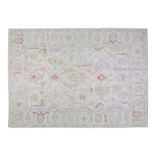 Turkish Oushak Hand Knotted Wool Rug, 5'x6'10" For Sale