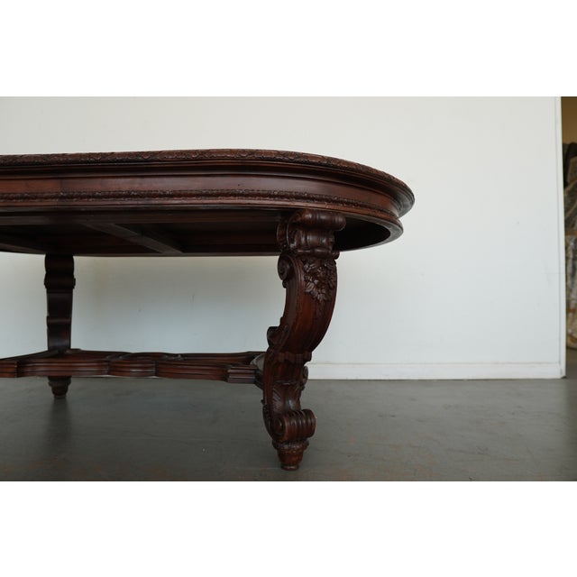 Antique Carved Wood Extension Dining Table For Sale - Image 13 of 16