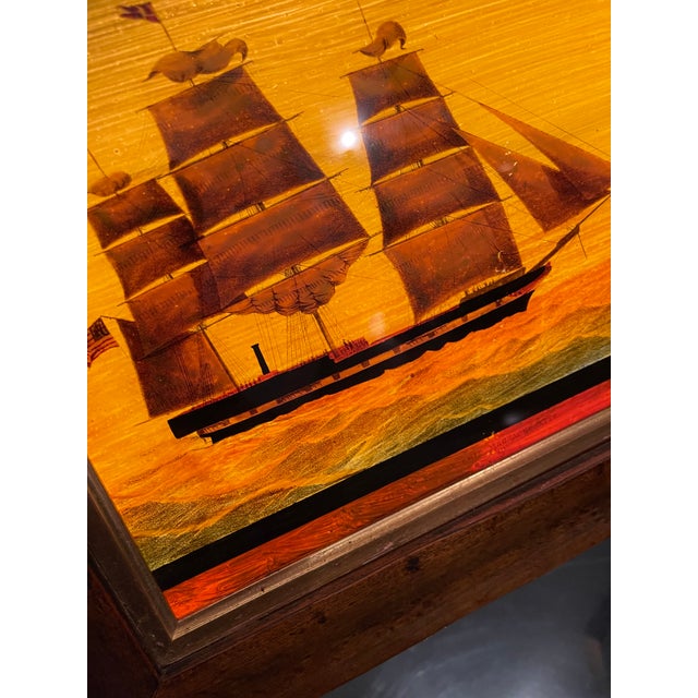 Antique Painting on Glass of an Auxiliary Packet Ship in Massachusetts ...