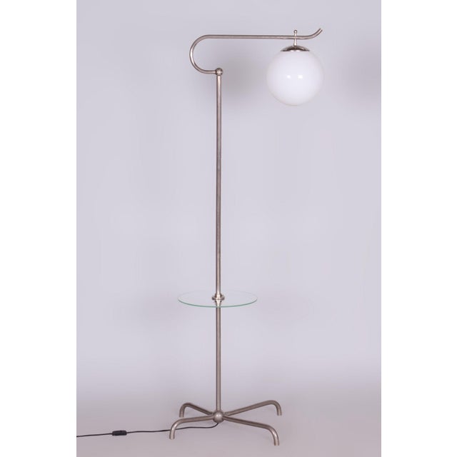 Bauhaus Chrome Floor Lamp attributed to Hynek Gottwald, Former Czechoslovakia, 1930s For Sale - Image 11 of 11