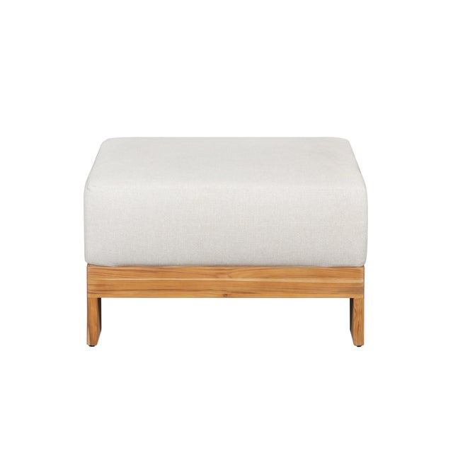 Paradiso Outdoor Solid Teak Wood Sofa - Gray Fabric For Sale - Image 13 of 14