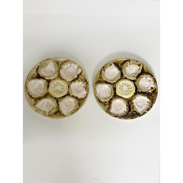 Oyster Plates in Ceramic, France, 1970s, Set of 2 For Sale - Image 3 of 17