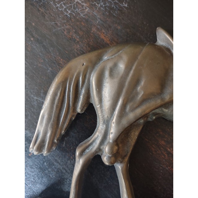 1960s Vintage Brass Equestrian Horse Plaque For Sale - Image 4 of 7