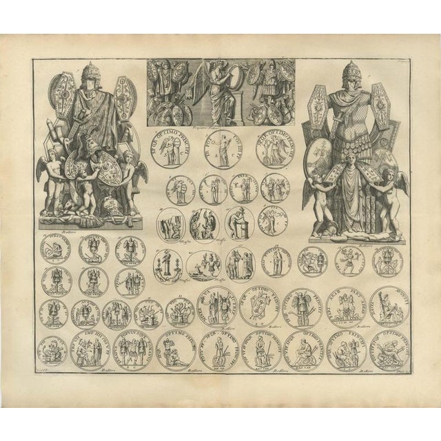 Bernard de Montfaucon, Roman Trophies and Victory Coins with Trajan's Column Victory, 1722, Engraving For Sale - Image 3 of 8