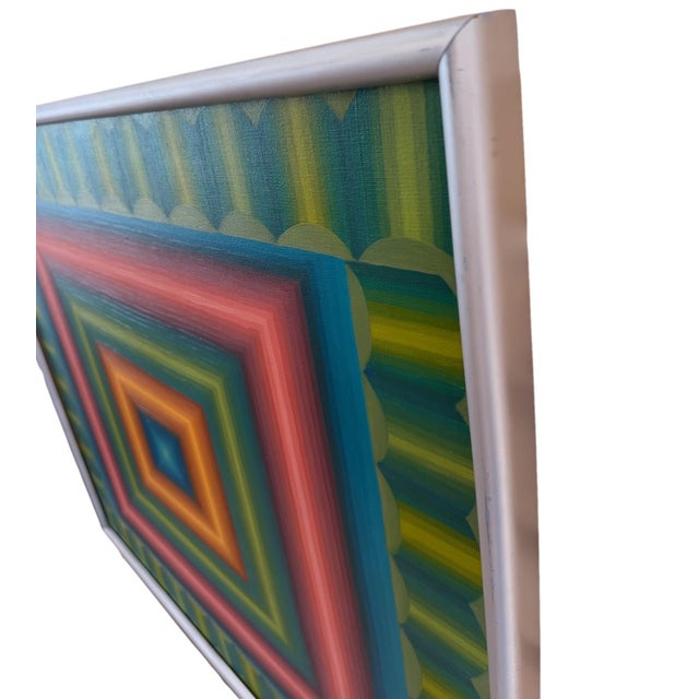 1980s Vintage Geometric Abstract Painting, Signed "LaFollette" For Sale - Image 5 of 6