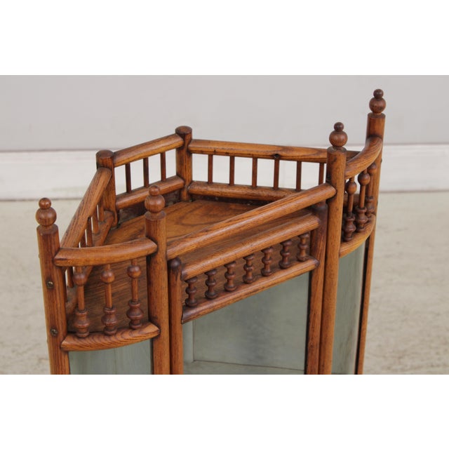 Antique Victorian Oak Stick & Ball Corner Hanging Cabinet For Sale In Philadelphia - Image 6 of 12