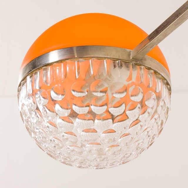 Italian Space Age Chandelier with Crystal Glass Shades, 1970s For Sale - Image 12 of 18