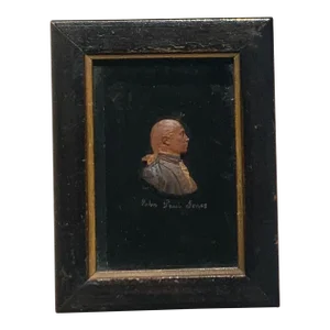 Rare 18th Century Wax Profile Portrait of John Paul Jones - Revolutionary War Naval Hero